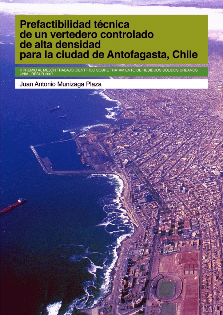 Cubierta con la imagen de la costa de Antofagasta en Chile