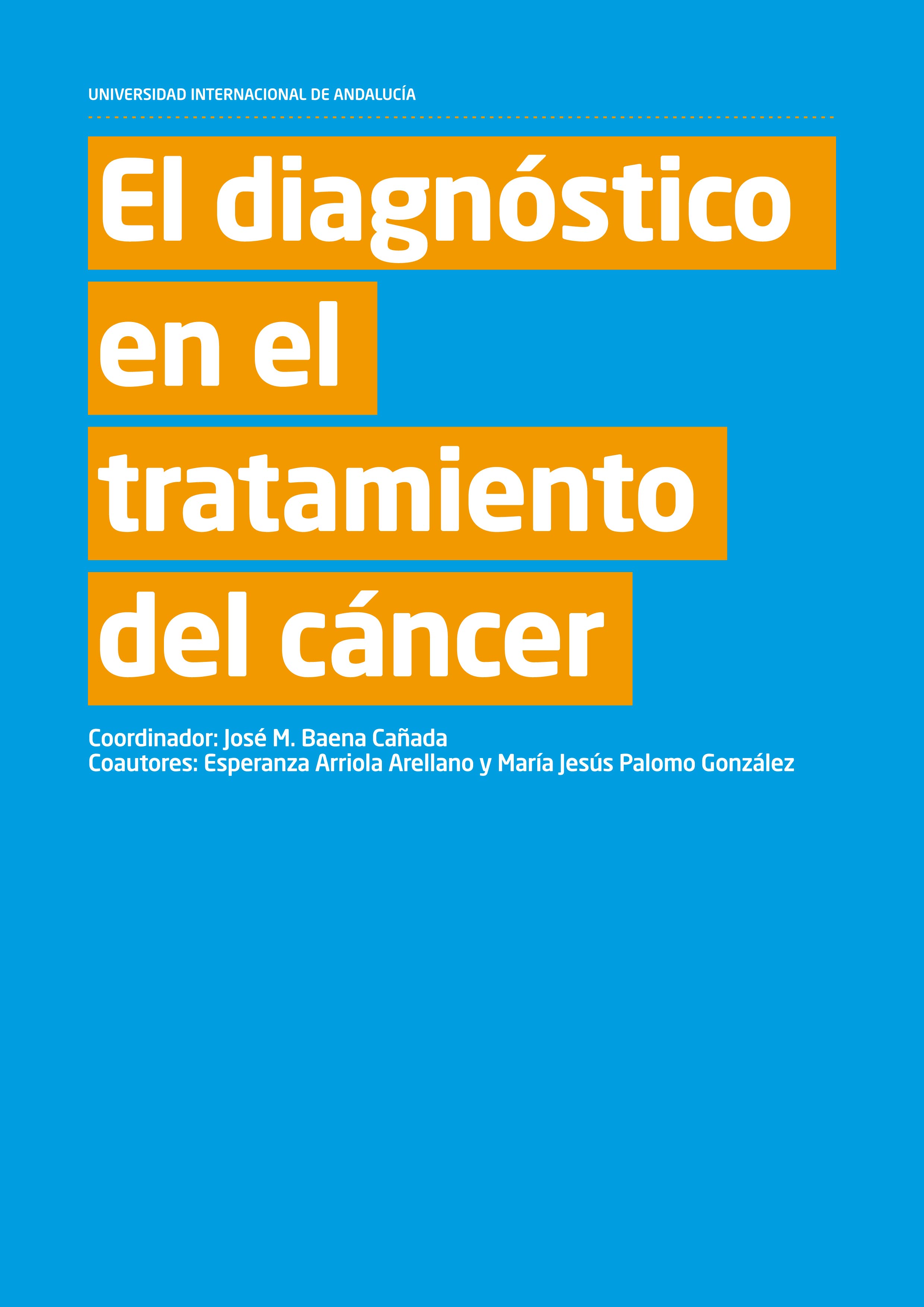 Portada título en tonos naranja, sobre fondo azul