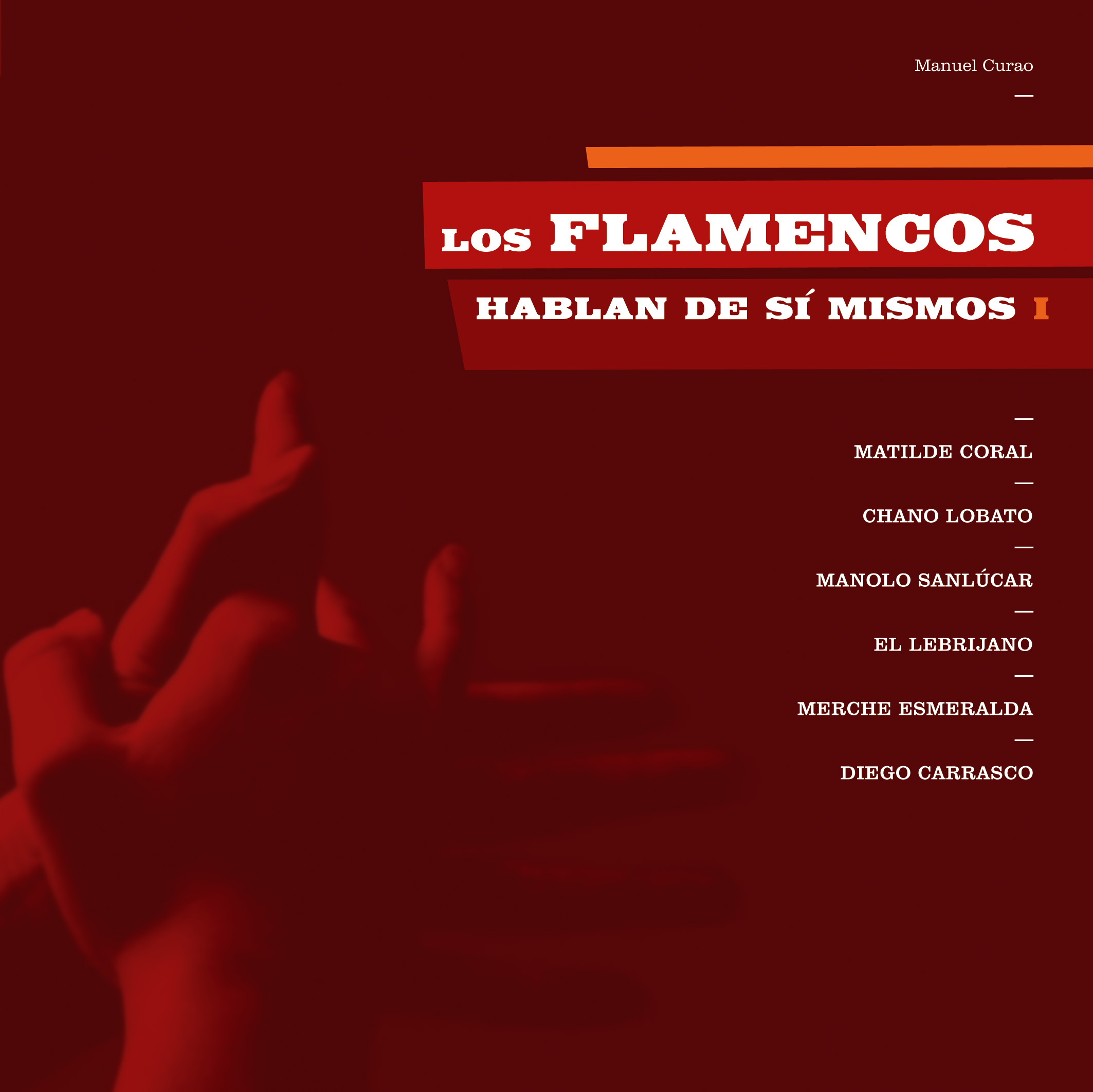 Imagen de dos manos dando palmas sobre fondo rojo oscuro, título y nombre autores en blanco