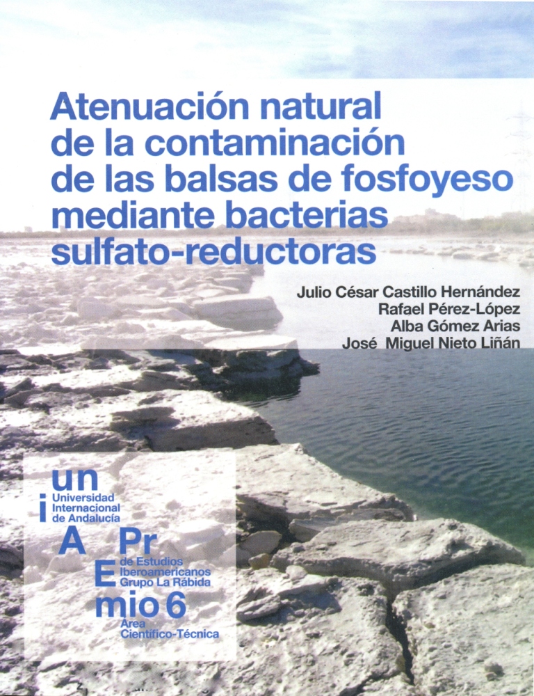 Cubierta ilustrada con fotografía de una balsa de fosfoyeso