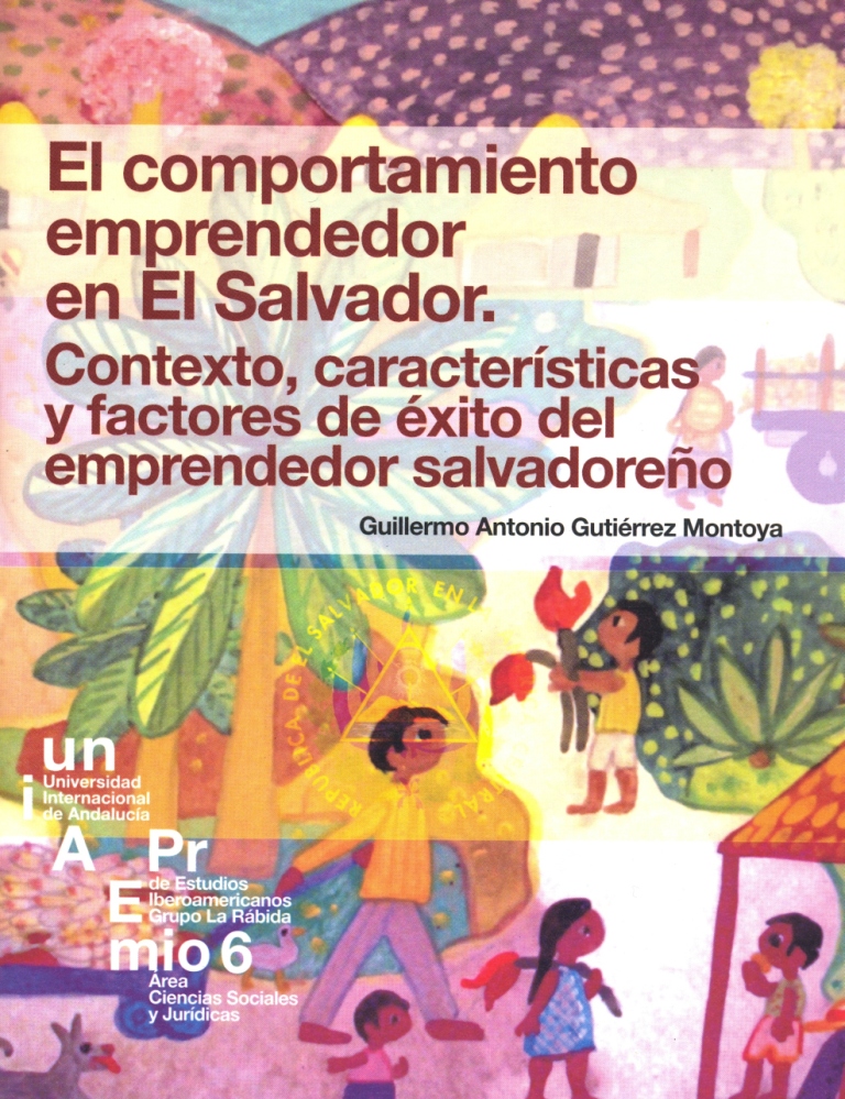 Ilustración de cubierta dibujo de un tapiz étnico salvadoreño.